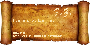 Faragó Zakariás névjegykártya